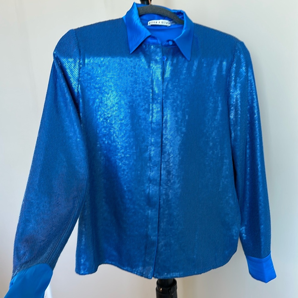 Alice and Olivia Sequin Blouse. Size M